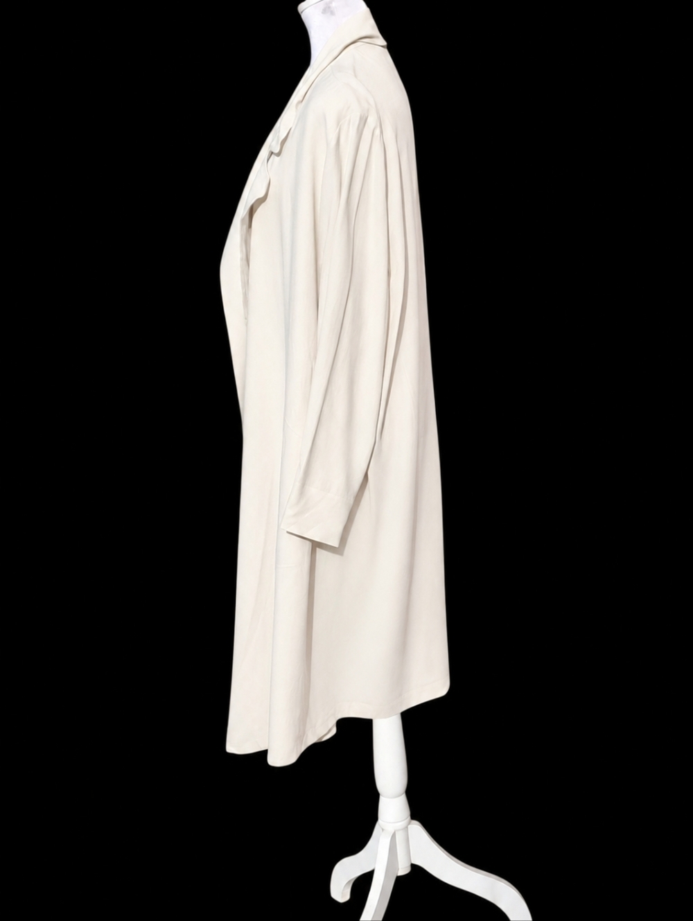 Eileen Fisher 100% Silk Neutral Open-Front Long Duster Topper Women Size X-Large - Picture 10 of 16